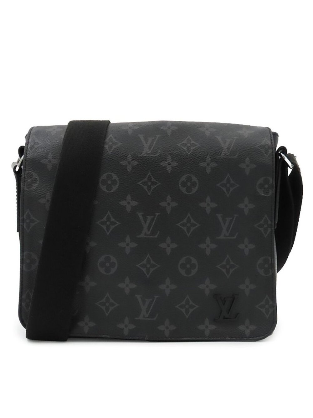 Louis Vuitton District PM NM Black Silver Monogram Eclipse Shoulder Bag